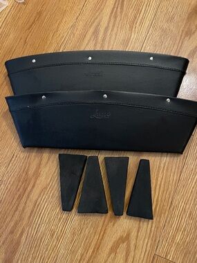 Luxe Black Leatherette Car Seat Gap Organizers from Lusso Gear